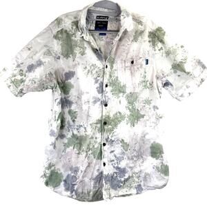Kavu Excellent Adventure Chill Wave Short Sleeve Button Up Shirt Size Large